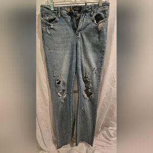 Judy Blue Distressed Light Blue Straight Leg Jeans